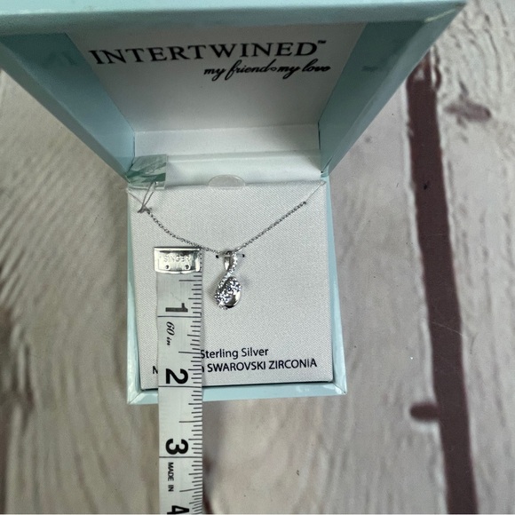 Intertwined My Friend / My Love sterling silver pendant with Swarowski Zirconia - Picture 8 of 9